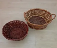 籐製バスケット 小物入れ　2つセット　かご