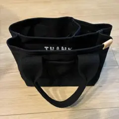 キャンバス トートバッグ 黒 ブラック 仕切り DOT＆STRIPE 帆布 ミニ