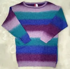 DIVIDED　byエイチアンドエム グラデーション　ニットセーター　青　緑　紫