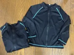 水遊び 水着 上着 ラッシュガード 黒 110 ２点セット