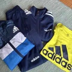 adidas130セット　ジャージ上下、Ｔシャツ、裏起毛ジャケット