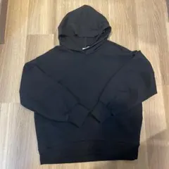GU ダブルフェイスプルパーカー Mサイズ 黒 フード付き パーカー