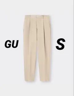 GU レディース　ストレッチテーパードパンツ　ベージュ　オフィス　S