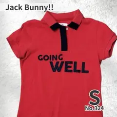 Jack Bunny!! ゴルフポロシャツ 半袖 赤ロゴ レディース0