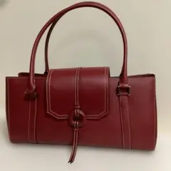 POTIOR 編み込みデザイン レッド ハンドバッグ - メルカリ