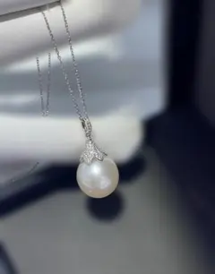 大粒 淡水真珠 ネックレス 12-13mm 真円 極光 クローバー S925 - メルカリ