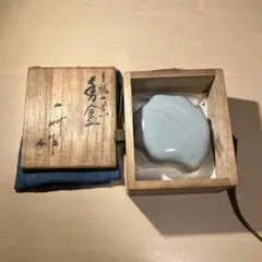 青磁 一葉香合 茶道具 共箱