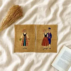 ヴィンテージ フィンランド製 タペストリー 2枚 刺繍のサムネイル