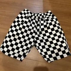 130cm 白黒チェック ハーフパンツ　ブリーズ