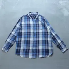 CHAPS RALPH LAUREN A0800 長袖シャツ XXL 青 白
