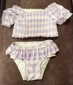 baby GAP 紫ギンガムチェック セパレート水着　12-18m ラベンダー
