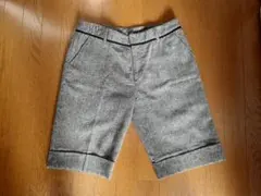 ハーフパンツ ツイード素材 裏地付き ショートパンツ モノトーン