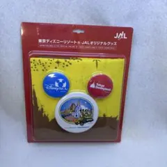 JAL ディズニー 缶バッジ バンダナセット