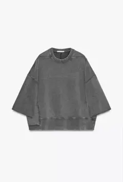 ZARA ユーズド加工入りスウェットシャツ Lサイズのサムネイル