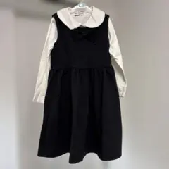フォーマルセット 女の子 ワンピース120＋白ブラウス110 冠婚葬祭