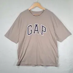 美品GAP ギャップ ビッグロゴ Tシャツ ベージュ 　L