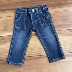 ミキハウス DOUBLE B デニムパンツ クマ刺繍付き 80㎝