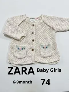 ZARA KNITWEAR ベビー ニット 刺繍 カーディガン 70 75