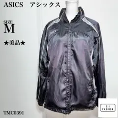 ASICS アシックス ナイロンジャケット 中わた フード付き M ブラック