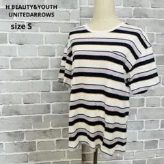 BEAUTY&YOUTH ボーダーTシャツ 半袖SサイズC501のサムネイル