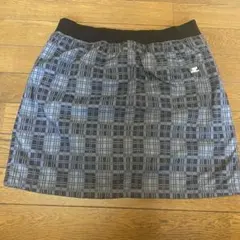 クレージュゴルフスカート38M黒グレーチェックリバーシブル可