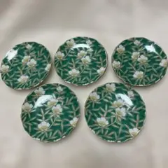 【新品未使用】明宝窯 金彩古伊万里輪花皿5枚セット 収納箱付き