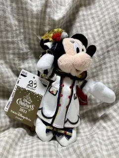 ミニーマウス　ぬいぐるみバッジ　クリスマス　ディズニーシー20周年