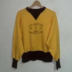 チャンピオン Champion 前V スウェット L イエロー