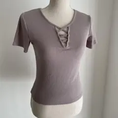 クロスネック 半袖Tシャツ