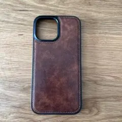 iPhone13ProMaxケース レザー ブラウン 木目調