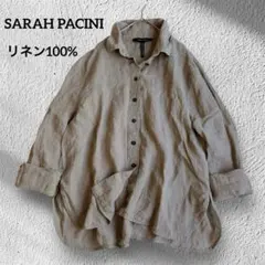 美品✨サラパチーニ 麻リネン100 ゆったりオーバーサイズ 長袖シャツ 