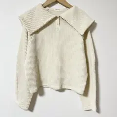 エヌマンション（F）セーラー風 リブ編みセーター ニット 韓国トレンド かわいい