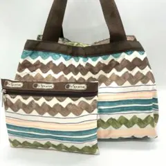 レスポートサック トートバッグ モリー ポーチ付き ジグザグボーダー シェブロン