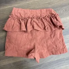 ショートパンツ 80 エンジ色 フリル