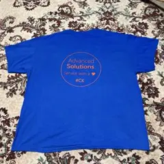 企業　メッセージ　ギルダン　ブルー　古着　Tシャツのサムネイル
