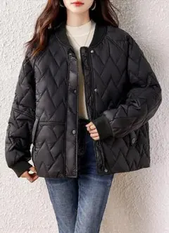 大流行新作 カジュアル おしゃれ 切り替 中綿ジャケット アウター 配色