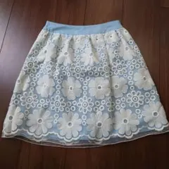 PATTERN 水色花柄スカート