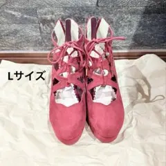 LIZLISA パンプス Lサイズ　スエード　リズリサ　ブーツ　編み上げ　ヒールのサムネイル