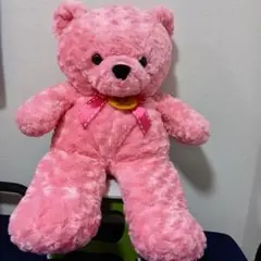【新品同様・約60cm】ラブリーローズベア 特大 ピンク ぬいぐるみ