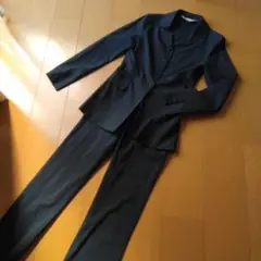 ピンストライフ　ダークグレー スーツ　3点セット　昭和レトロ