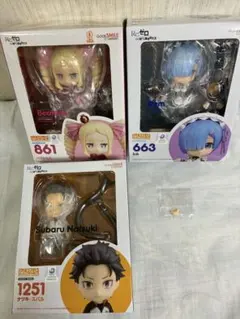 [新品未開封] ねんどろいど　ナツキ・スバル& レム & ベアトリス +オマケ