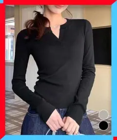 新品 長袖Tシャツ レディース Vネック インナートップス 細身Tシャツ 春秋