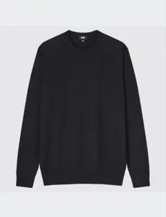 UNIQLO ユニクロ エクストラファイン メリノクルーネックセーター ブラック