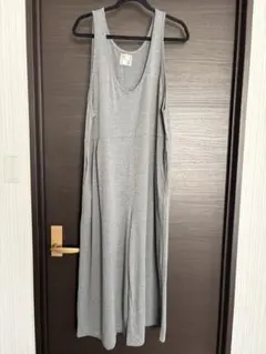 グレー ノースリーブ ロングサロペットLサイズ