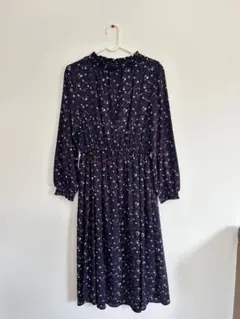 GLACIER ネイビー花柄ワンピース Mサイズ