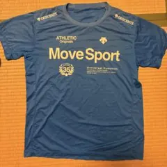DESCENTE MoveSport Tシャツ ブルー 35周年 M