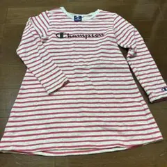 Champion ストライプ 長袖ワンピース 130