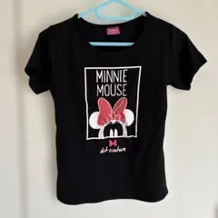 ミニーマウス プリント Tシャツ 黒