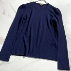 極美品✨ ドゥロワー カシミヤ ニット 長袖 セーター 冠婚葬祭 ネイビー