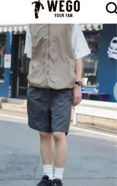 【未使用】WEGO ナイロンハーフパンツ Sサイズ　グレーのサムネイル